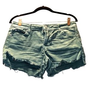 Real/green Frayed Shorts